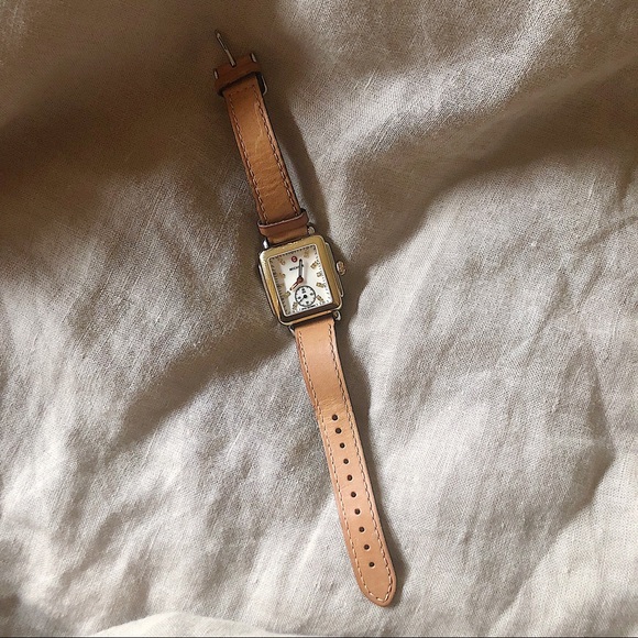 Michele Deco 16 Diamond Two-Tone Watch w/ Calfskin main image 4